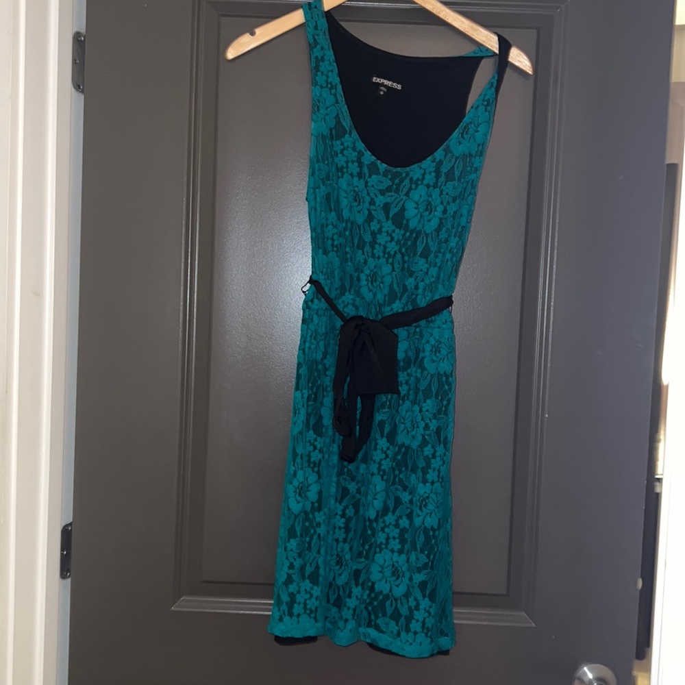 Emerald green woman dress